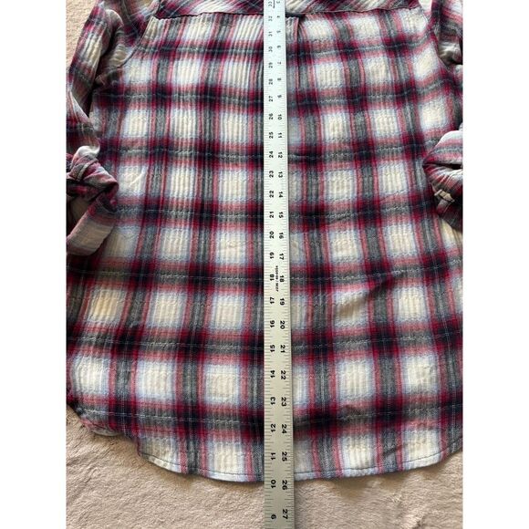 Kut From The Kloth Women's Boylen Relaxed Snap-Down Shirt Red Size Xs - Picture 6 of 7